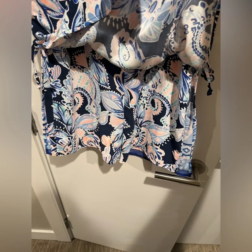 Lilly Pulitzer Donna High Tide Navy “Holy Flockamolie” Shift Dress Romper Size 2